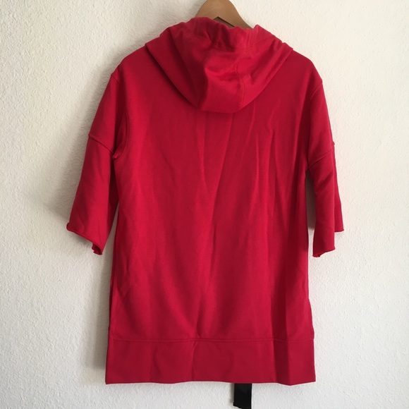 Hooded sweatshirt oversized with ribbon tapes M - Picture 3 of 10